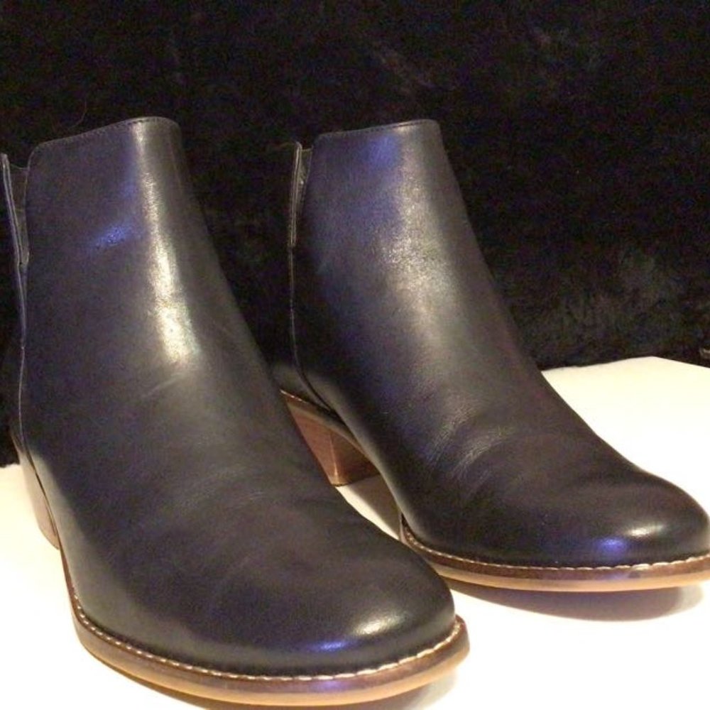 Cole Haan black leather abbot ankle boots